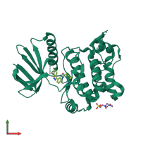 PDB entry 5z1d coloured by chain, front view.