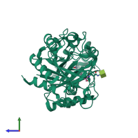 PDB entry 5z3s coloured by chain, side view.