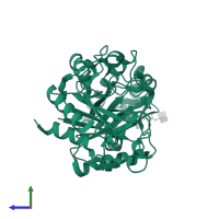 Chitinase-3-like protein 1 in PDB entry 5z3s, assembly 1, side view.