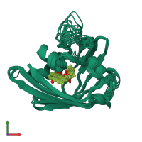 PDB entry 5z4f coloured by chain, ensemble of 20 models, front view.