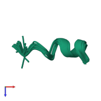 PDB entry 5z5w coloured by chain, ensemble of 20 models, top view.