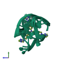 PDB entry 5z80 coloured by chain, ensemble of 10 models, side view.