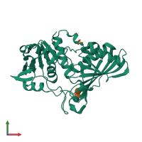 PDB entry 5za0 coloured by chain, front view.