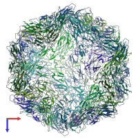 PDB entry 5zbo coloured by chain, top view.