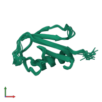 PDB entry 5zew coloured by chain, ensemble of 20 models, front view.
