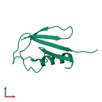 Ubiquitin-like domain-containing protein in PDB entry 5zew, assembly 1, front view.