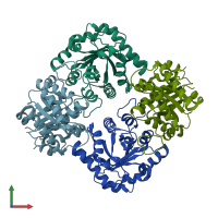 PDB entry 5zga coloured by chain, front view.