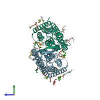 PDB entry 5zih coloured by chain, side view.