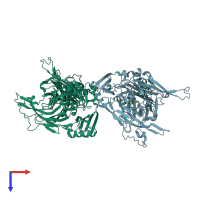 PDB entry 5zpt coloured by chain, top view.