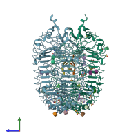 PDB entry 5zsd coloured by chain, side view.