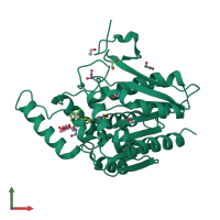 PDB entry 5zun coloured by chain, front view.