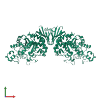 Glycosyl hydrolase family 13 catalytic domain-containing protein in PDB entry 5zxg, assembly 1, front view.