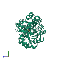 PDB entry 6a24 coloured by chain, side view.