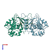 PDB entry 6a4r coloured by chain, top view.