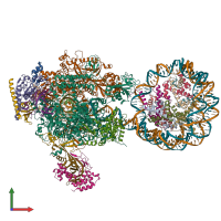 PDB entry 6a5p coloured by chain, front view.