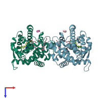 PDB entry 6a6p coloured by chain, top view.