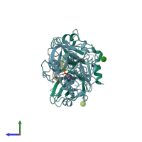 PDB entry 6a8o coloured by chain, side view.