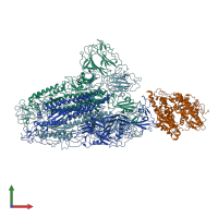 PDB entry 6acg coloured by chain, front view.