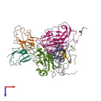 PDB entry 6ad0 coloured by chain, top view.