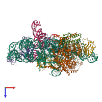 PDB entry 6ahu coloured by chain, top view.