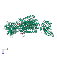 PDB entry 6ajg coloured by chain, top view.