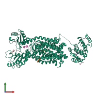 PDB entry 6aji coloured by chain, front view.