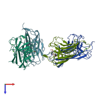 PDB entry 6al8 coloured by chain, top view.