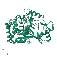 PDB entry 6alq coloured by chain, front view.