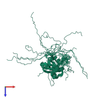 PDB entry 6amr coloured by chain, ensemble of 20 models, top view.