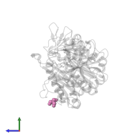 2-AMINO-2-HYDROXYMETHYL-PROPANE-1,3-DIOL in PDB entry 6at2, assembly 1, side view.