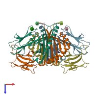 PDB entry 6ati coloured by chain, top view.