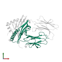 HLA class II histocompatibility antigen, DR alpha chain in PDB entry 6ati, assembly 1, front view.