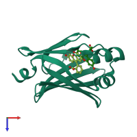 PDB entry 6ayl coloured by chain, top view.