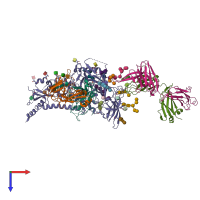 PDB entry 6b0n coloured by chain, top view.