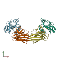 PDB entry 6b12 coloured by chain, front view.