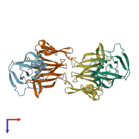 PDB entry 6b12 coloured by chain, top view.