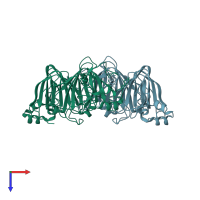 PDB entry 6b4s coloured by chain, top view.