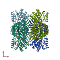 PDB entry 6b5h coloured by chain, front view.