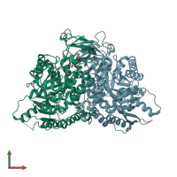 PDB entry 6b6u coloured by chain, front view.