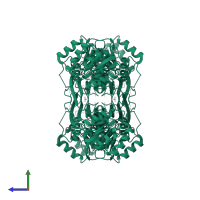 4-hydroxy-tetrahydrodipicolinate reductase in PDB entry 6bdx, assembly 1, side view.