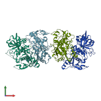 PDB entry 6bgp coloured by chain, front view.