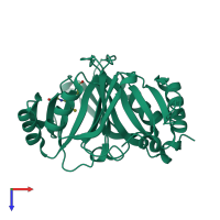 PDB entry 6bnz coloured by chain, top view.