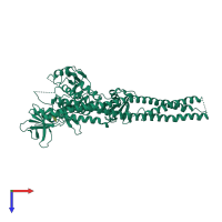 PDB entry 6bod coloured by chain, top view.