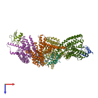 PDB entry 6buh coloured by chain, top view.