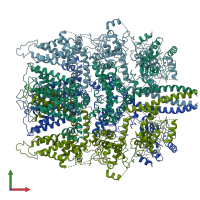 PDB entry 6bwf coloured by chain, front view.