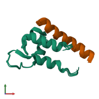 PDB entry 6c0a coloured by chain, ensemble of 4 models, front view.