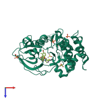 PDB entry 6c0u coloured by chain, top view.