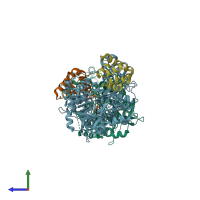 PDB entry 6c12 coloured by chain, side view.