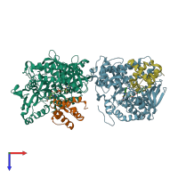 PDB entry 6c12 coloured by chain, top view.