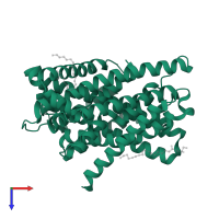 Divalent metal cation transporter MntH in PDB entry 6c3i, assembly 2, top view.